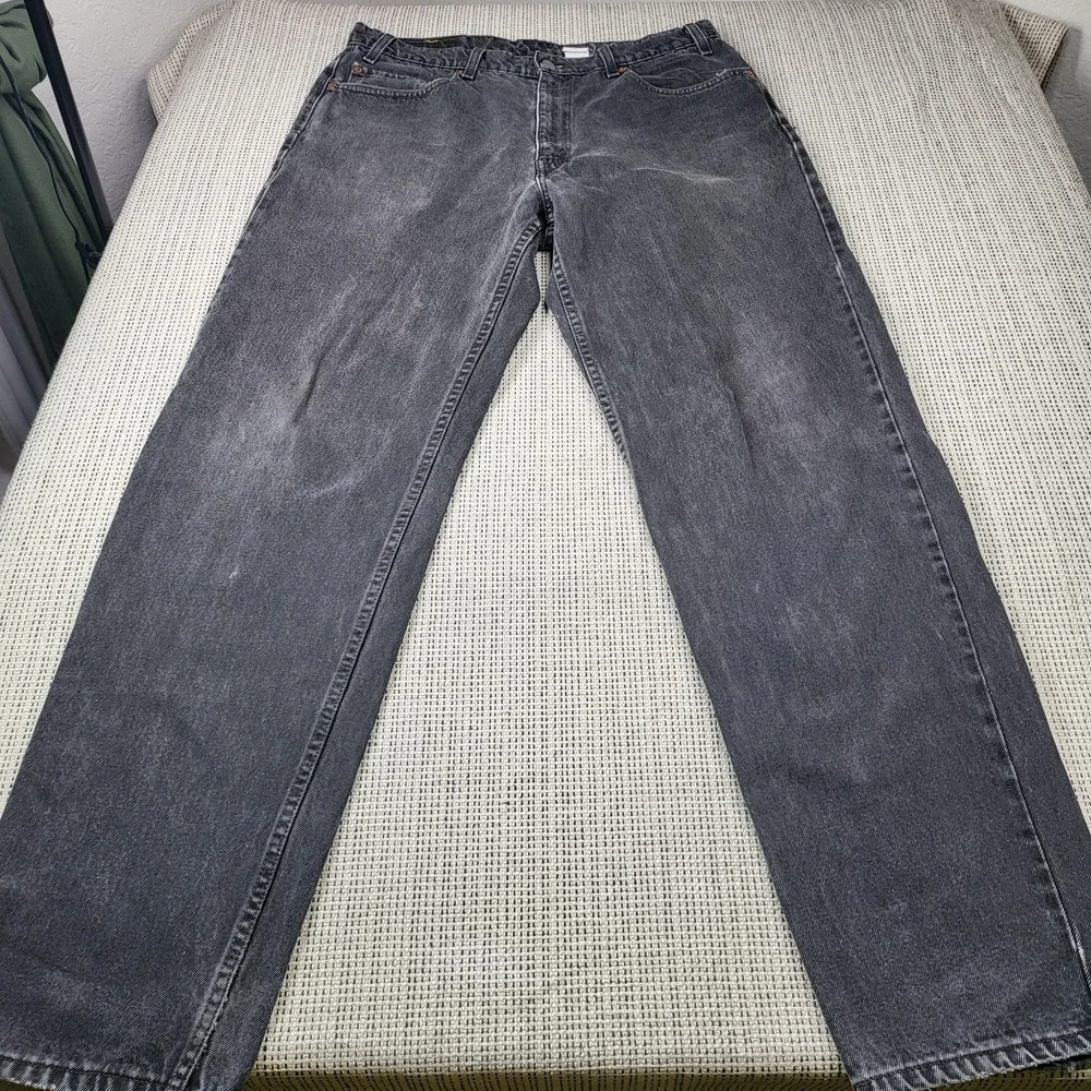 Levis 550 Jeans Mens 36x34 Gray Charcoal Wash Relaxed Tapered Denim Pants Casual
